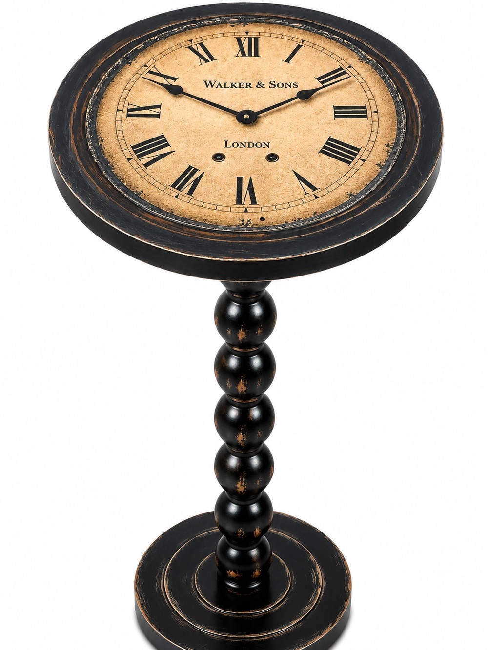 3 Day Sale! Black Clock Accent Table
